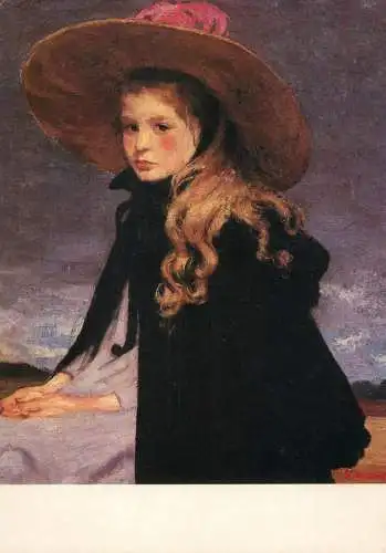 Henriette with a large hat Henri-Jacques Evepoel painting