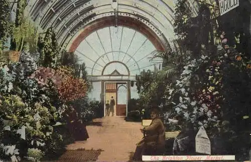 Postcard United Kingdom England Sussex Brighton flower market