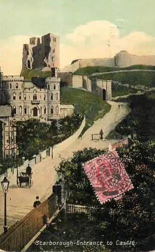 Postcard United Kingdom England Scarborough, North Yorkshire castle entrance