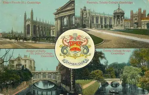 Postcard United Kingdom England Cambridge King's parade Trinity college St. John's college