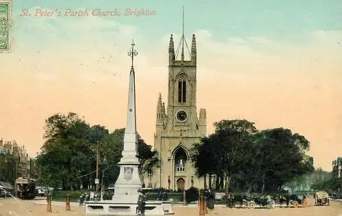Postcard United Kingdom England Brighton St. Peter's Parish church
