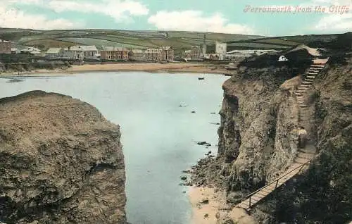Postcard United Kingdom England Perranporth from the cliff