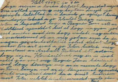 Hungary WW2 Correspondence Military Postal Stationery Card Holt 7th of january 1948