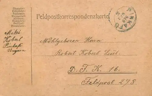 Hungary WW2 Correspondence Military Postal Stationery Card 5th of May 1918