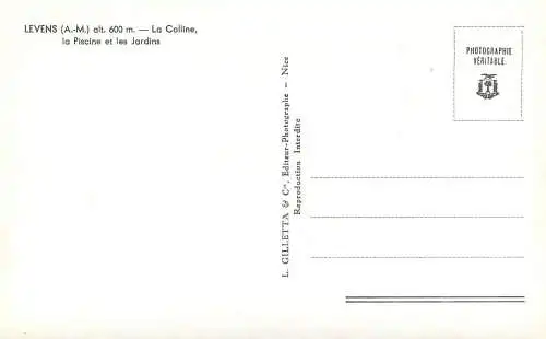 Postcard France Levens la colline