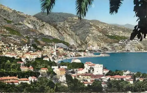 Postcard France Carnoles Menton Italy border