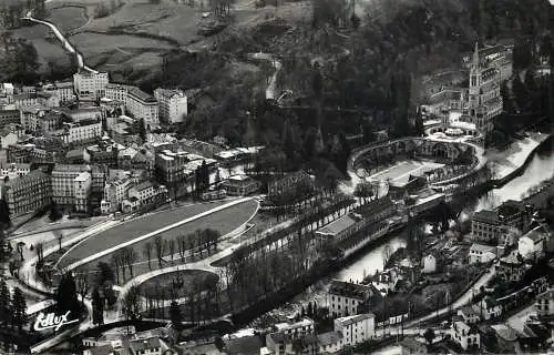 Postcard France Lourdes basilique du Rosaire aerienne vue
