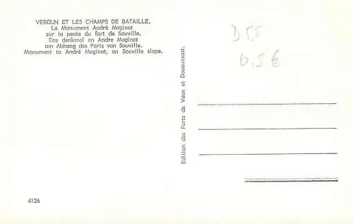 Postcard France Verdun le monument Andre Maginot