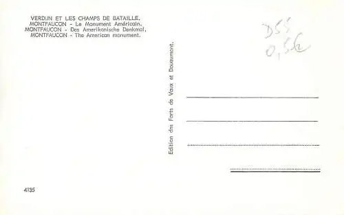 Postcard France Verdun Montfaucon le monument americain