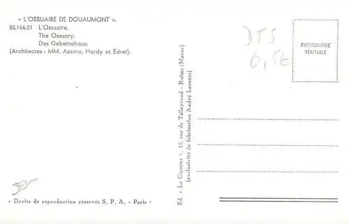 Postcard France Verdun L'Ossuaire de Douamont