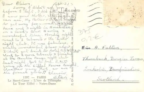 France postcard Paris Sacre Coeur arc e Triomphe Tour Eiffel Notre Dame