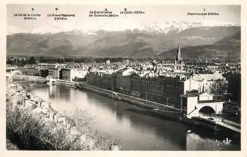 Postcard France Isère > Grenoble le pont suspendu