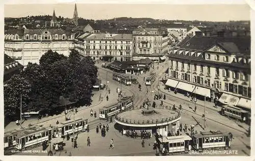 Austria Graz Jakominiplatz overview tramway
