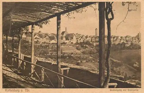 Germany Rothenburg ob der Tauber Laubengang und Stadtpartie