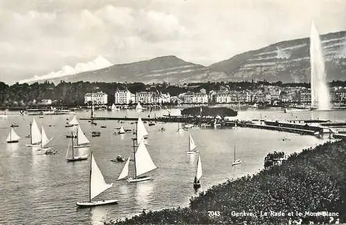 Postcard Switzerland Genève la Rade et le Mont Blanc
