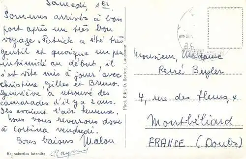 Postcard Switzerland Villars Hotel Bristol