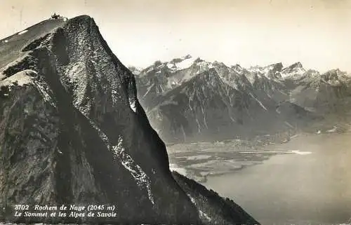 Postcard Switzerland Rochers de Naye le sommet et les alpes de Savoie