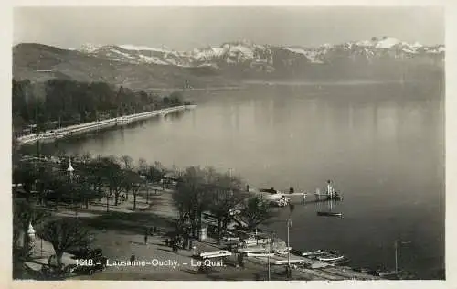 Postcard Switzerland Lauseanne Ouchy le Quai