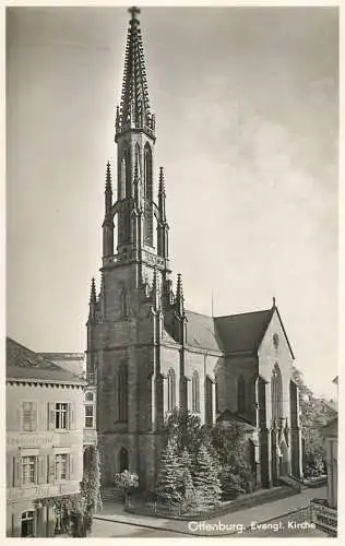 Germany postcard Offenburg evangl. kirche
