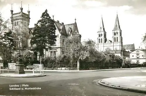 Germany postcard Landau Pfalz Schlossel u. Marienkirche