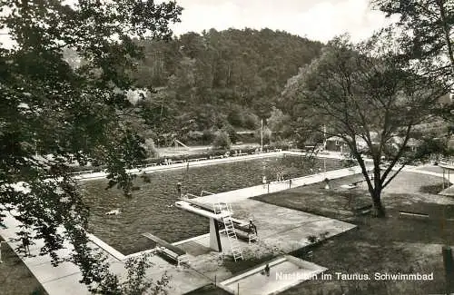 Germany postcard Schwimmbad Nastatten im Taunus