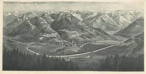 Bad Hofgastein und Umgebung aus der Vogelschau extra large 14 x 27 cm postcard