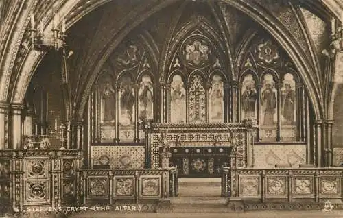 United Kingdom postcard England St. Stephen's crypt
