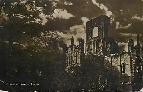 United Kingdom postcard England Leeds Kirkstall abbey