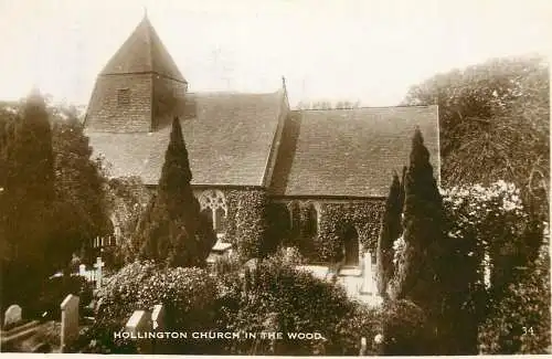 United Kingdom postcard England Hollington church in the woods