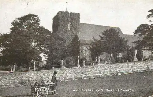 United Kingdom postcard England Canterbury St. Martin's church