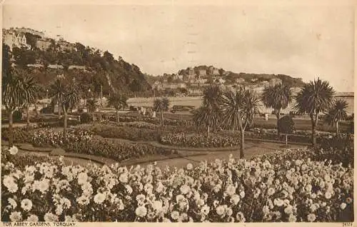 United Kingdom postcard England Torquay Tor abbey gardens