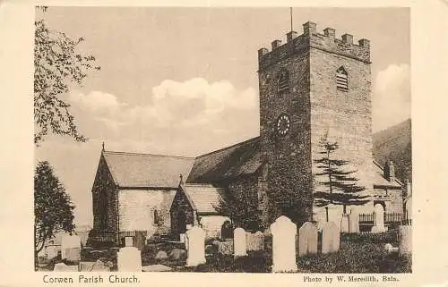 United Kingdom postcard England Corwen parish church