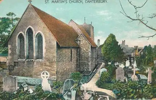 United Kingdom postcard England St. Martin's church Canterbury