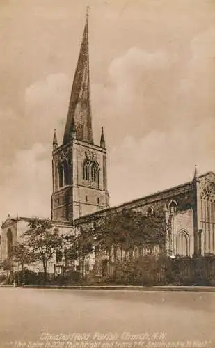 United Kingdom postcard England Chesterfield parish church