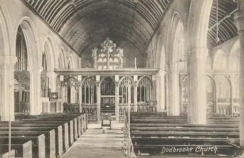 United Kingdom postcard England Dodbrooke church