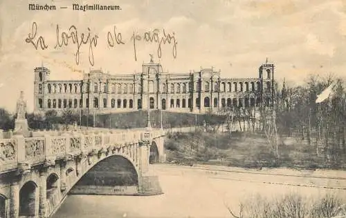 Germany postcard Munchen Maximilianeaum
