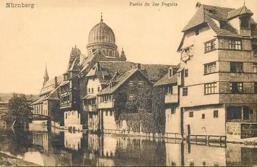 Germany postcard Nurnberg partie an der Pegnitz
