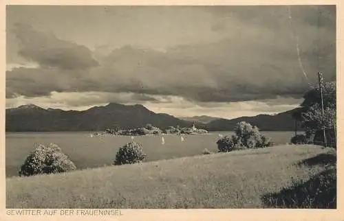 Germany postcard Gewitter auf der Fraueninsel