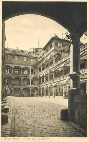 Germany postcard Stuttgart Alter Schlosshof