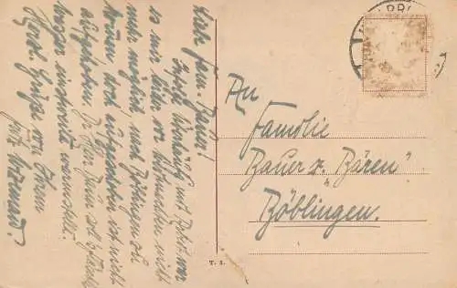 Germany postcard Heilbronn Neckpartie blick vom Bollwekturm