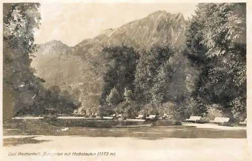 Germany postcard Bad Reichenhall Kurgarten mit Hochstaufen