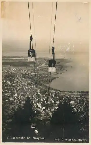 Austria postcard Pfanderbahn bei Bregenz teleferique