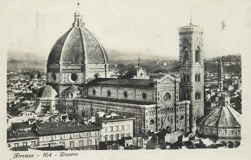 Italia postcard Florence duomo