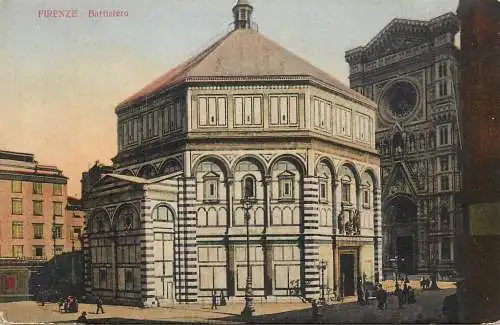 Italia postcard Florence Battistero