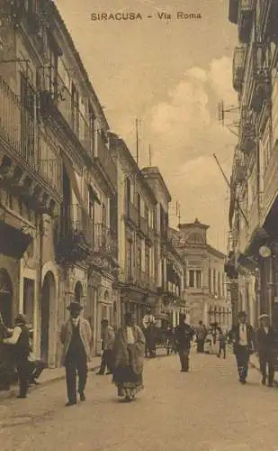 Italia postcard Siracusa via Roma