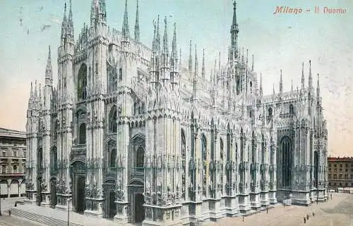Italia postcard Milano piazza del duomo