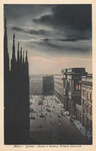 Italia postcard Milano  duomo portici e galleria Vittorio Emanuele