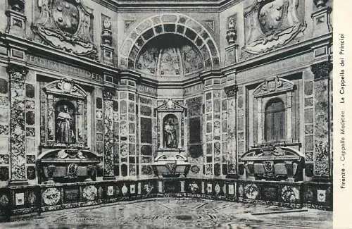 Italia postcard Florence cappelle medicee