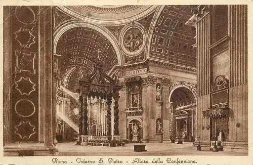 Italia postcard Rome Vatican San Pietro altare della Confessione