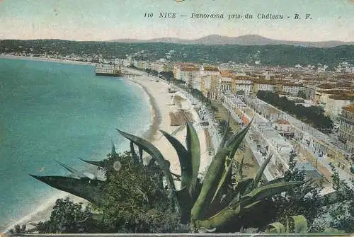 Cpa France Nice panorama pris du chateau